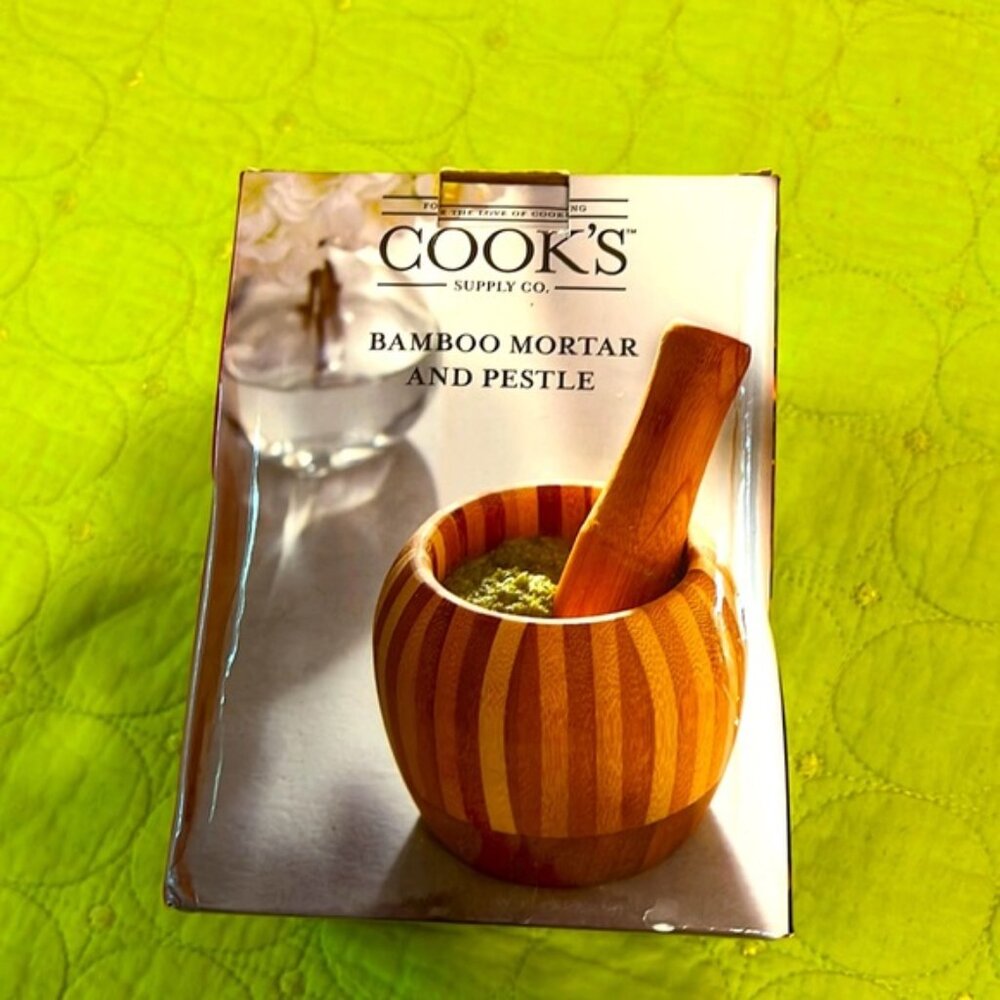 Bamboo mortar and pestle